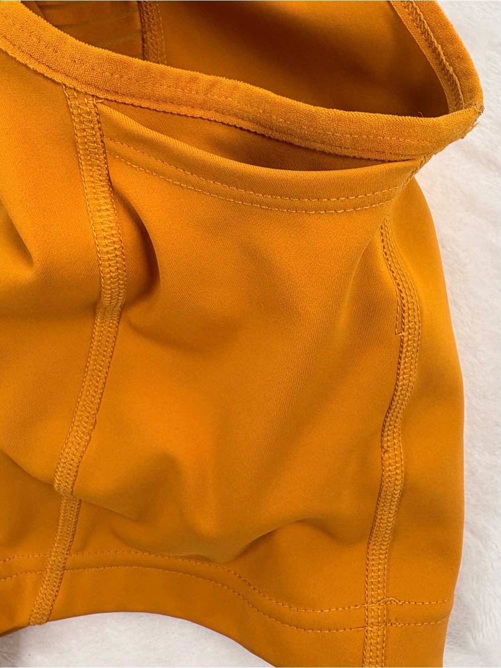 NIKE PRO Dri-Fit Cropped Tank Top Orange Zip Up Side Pockets Shelf Bra XS - Picture 9 of 12